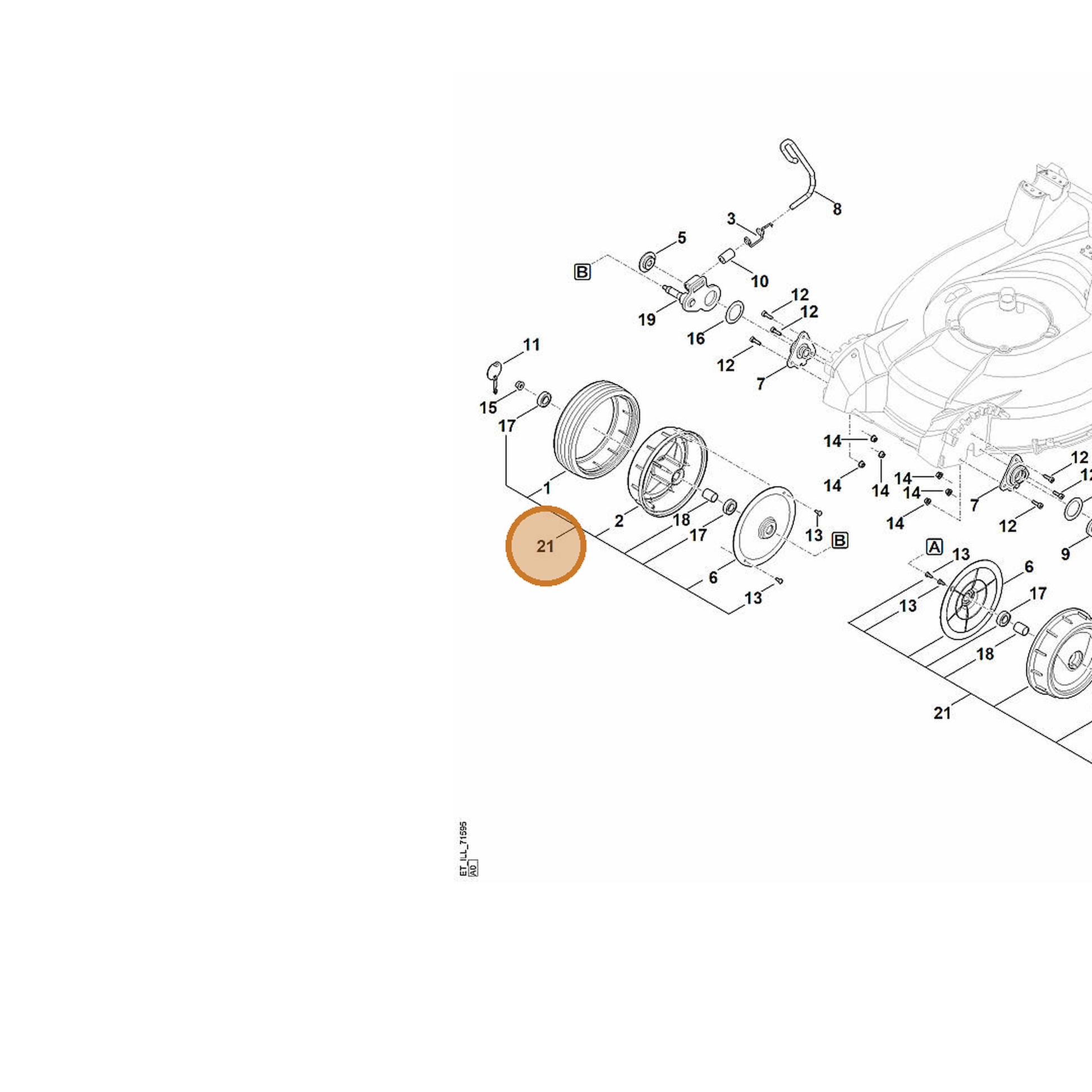 STIHL part 6378-700-0416 — IPL diagram snippet (6x zoom, amber highlight)