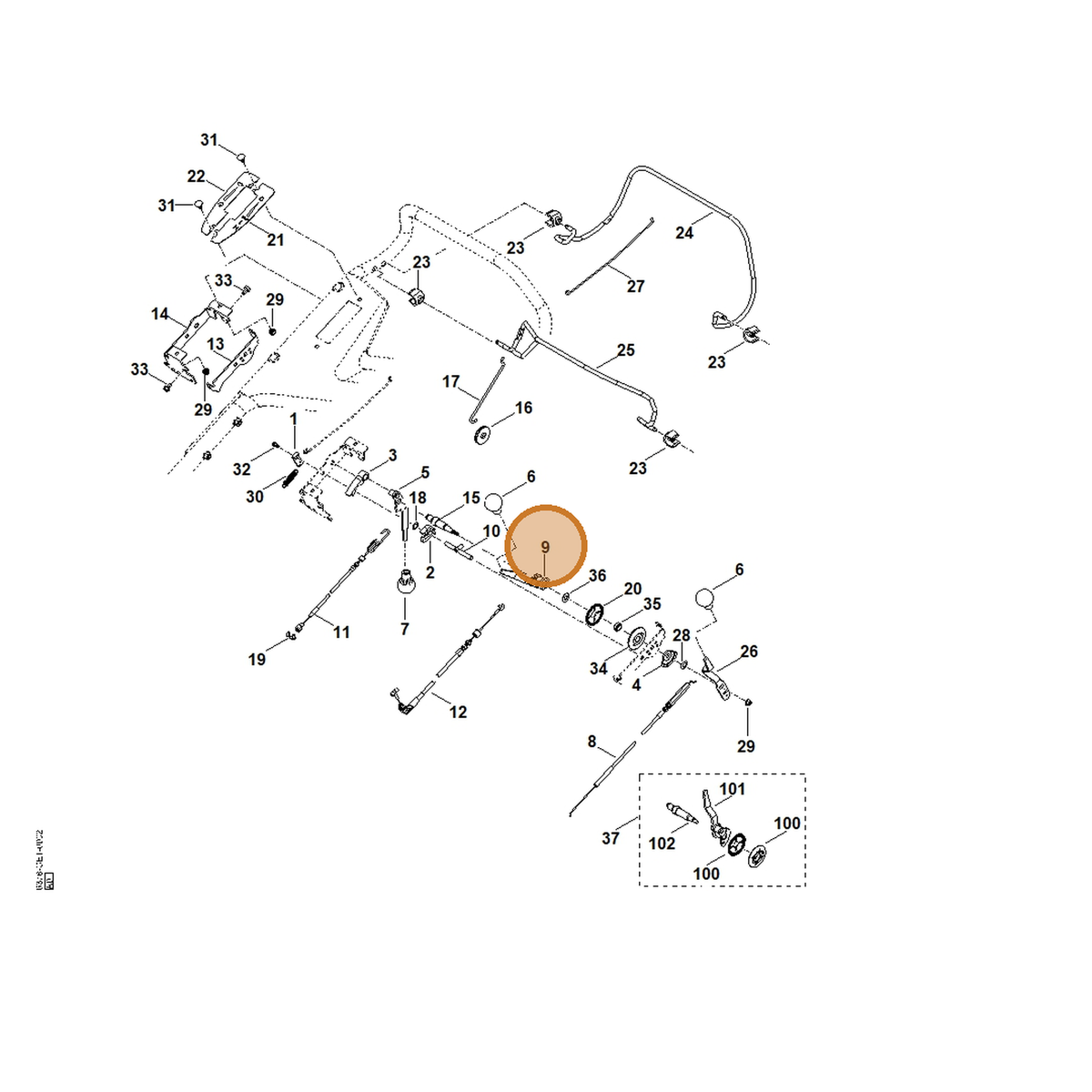 STIHL part 6378-700-2903 — IPL diagram snippet (6x zoom, amber highlight)