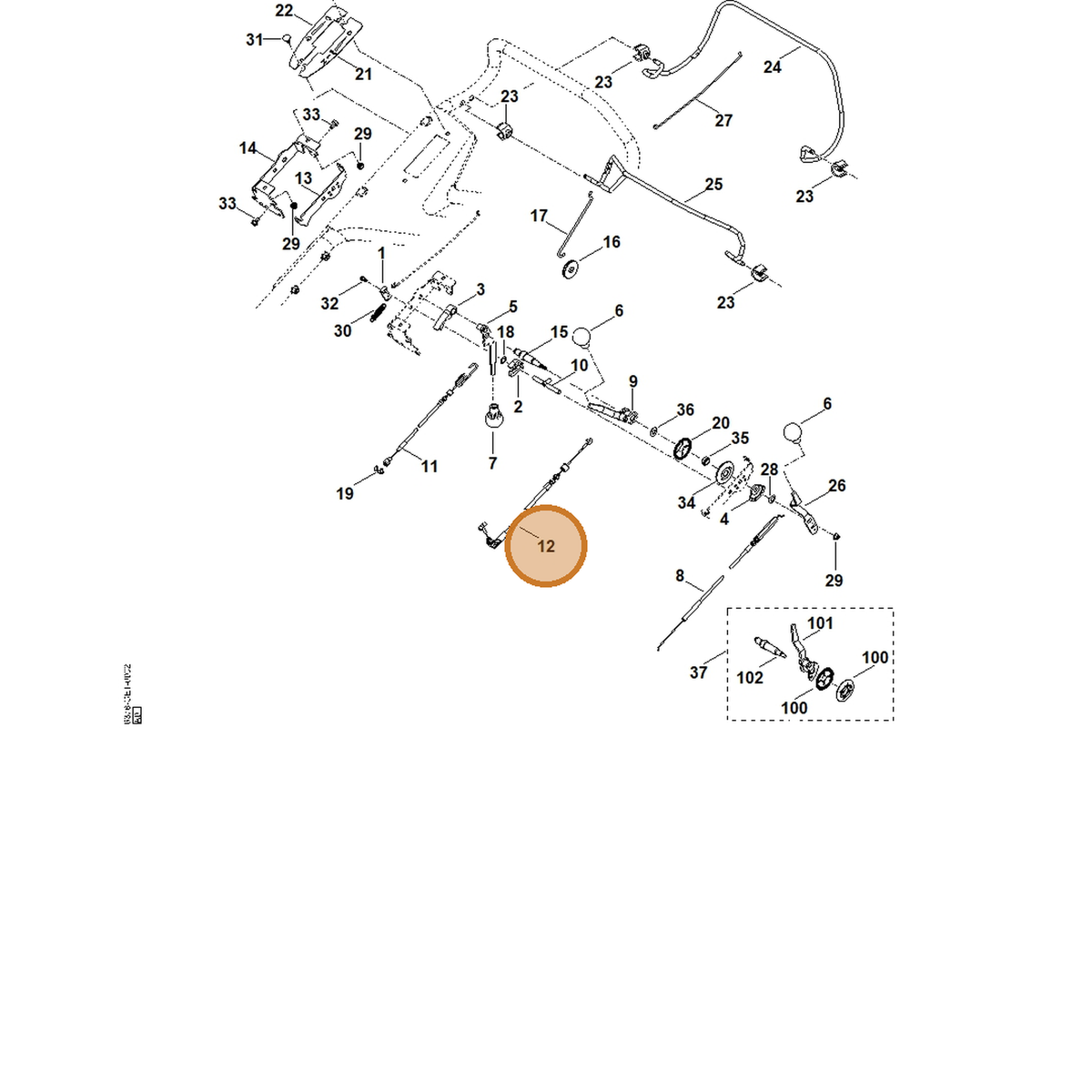 STIHL part 6378-700-7533 — IPL diagram snippet (6x zoom, amber highlight)