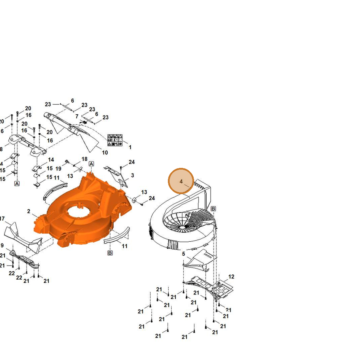 STIHL part 6378-701-4300 — IPL diagram snippet (6x zoom, amber highlight)
