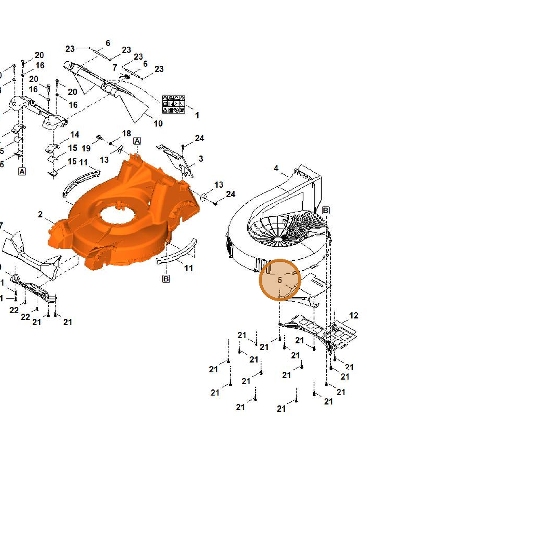 STIHL part 6378-701-4501 — IPL diagram snippet (6x zoom, amber highlight)