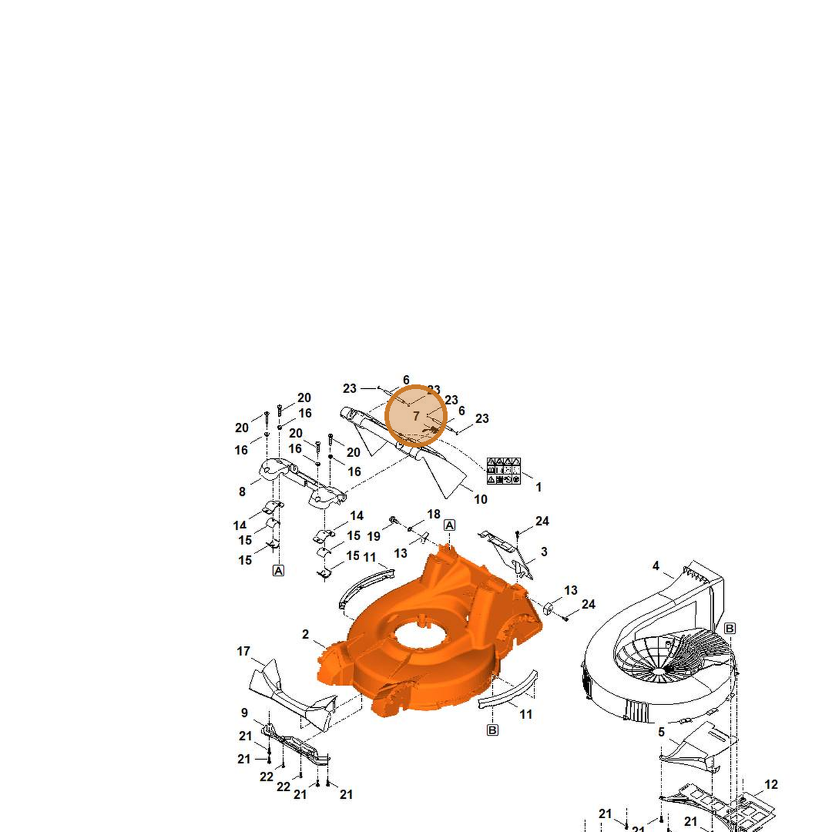 STIHL part 6378-703-5100 — IPL diagram snippet (6x zoom, amber highlight)