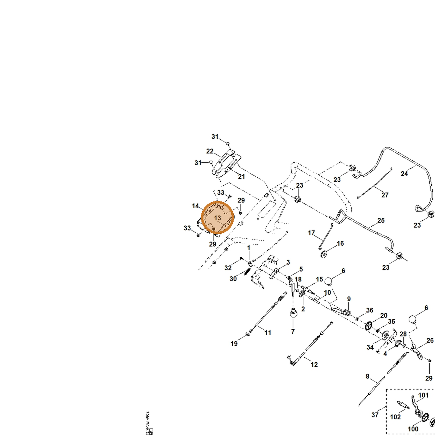 STIHL part 6378-703-6900 — IPL diagram snippet (6x zoom, amber highlight)