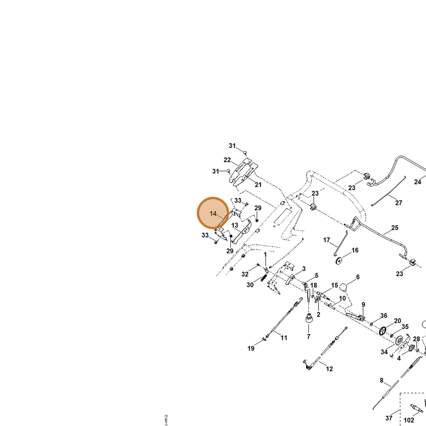 STIHL part 6378-703-6906 — IPL diagram snippet (6x zoom, amber highlight)