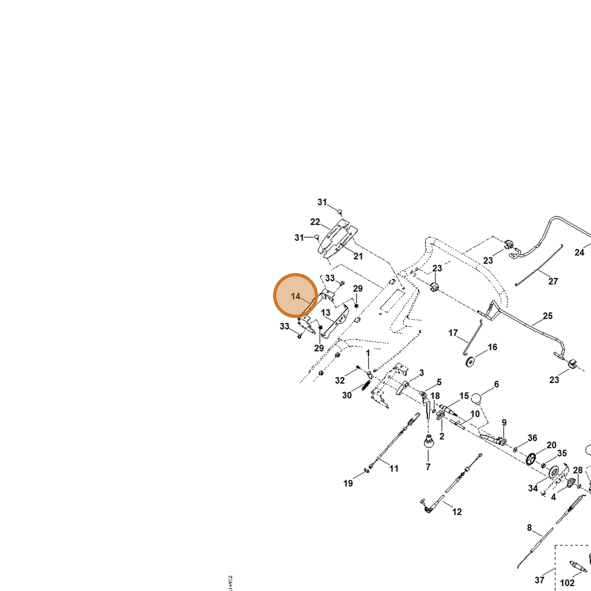 STIHL part 6378-703-6906 — IPL diagram snippet (6x zoom, amber highlight)