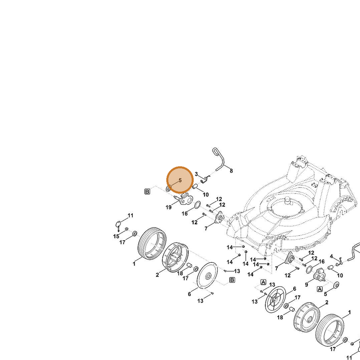STIHL part 6378-703-7500 — IPL diagram snippet (6x zoom, amber highlight)