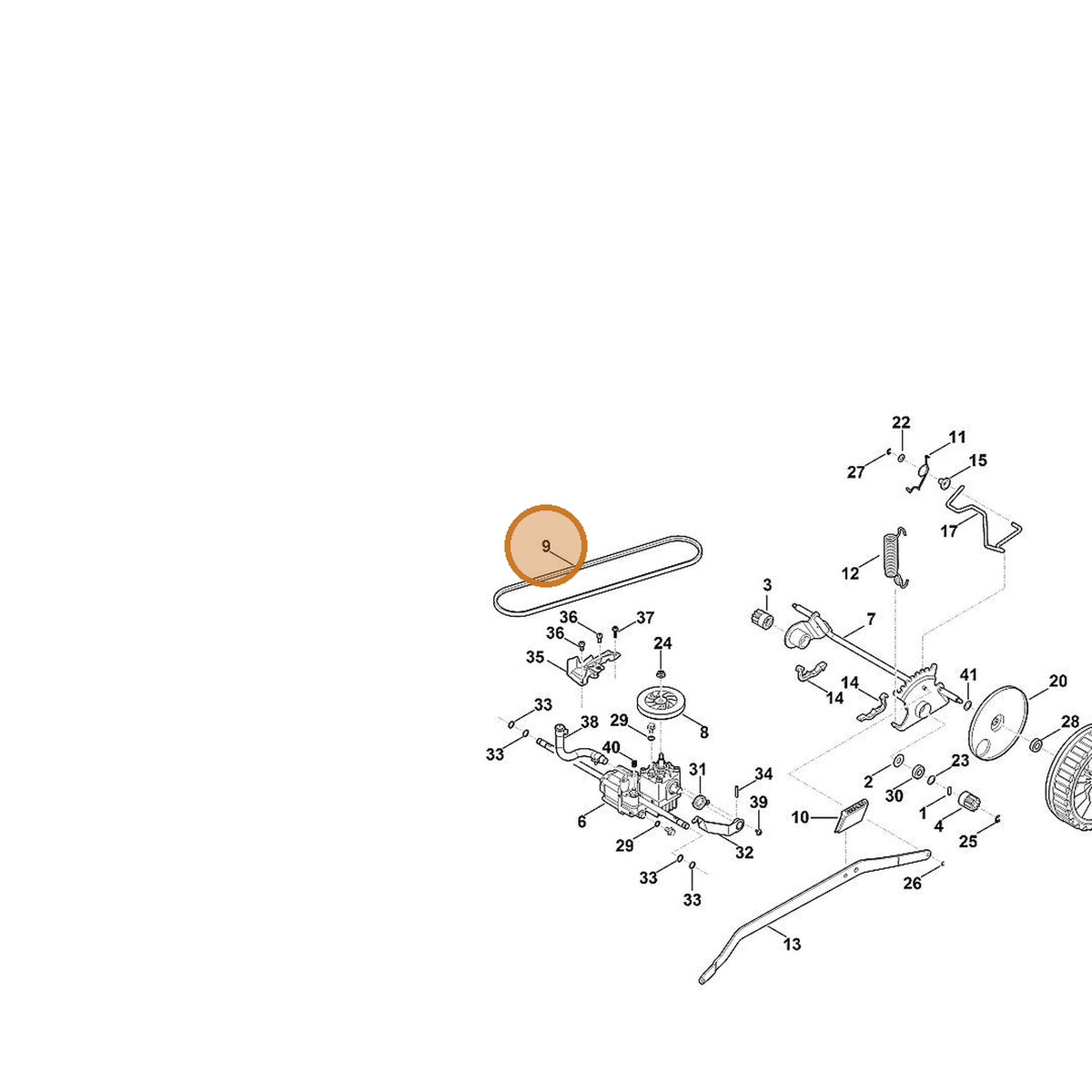 STIHL part 6378-704-2100 — IPL diagram snippet (6x zoom, amber highlight)