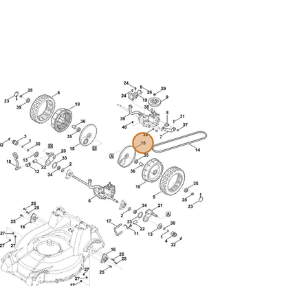 STIHL part 6378-704-3600 — IPL diagram snippet (6x zoom, amber highlight)