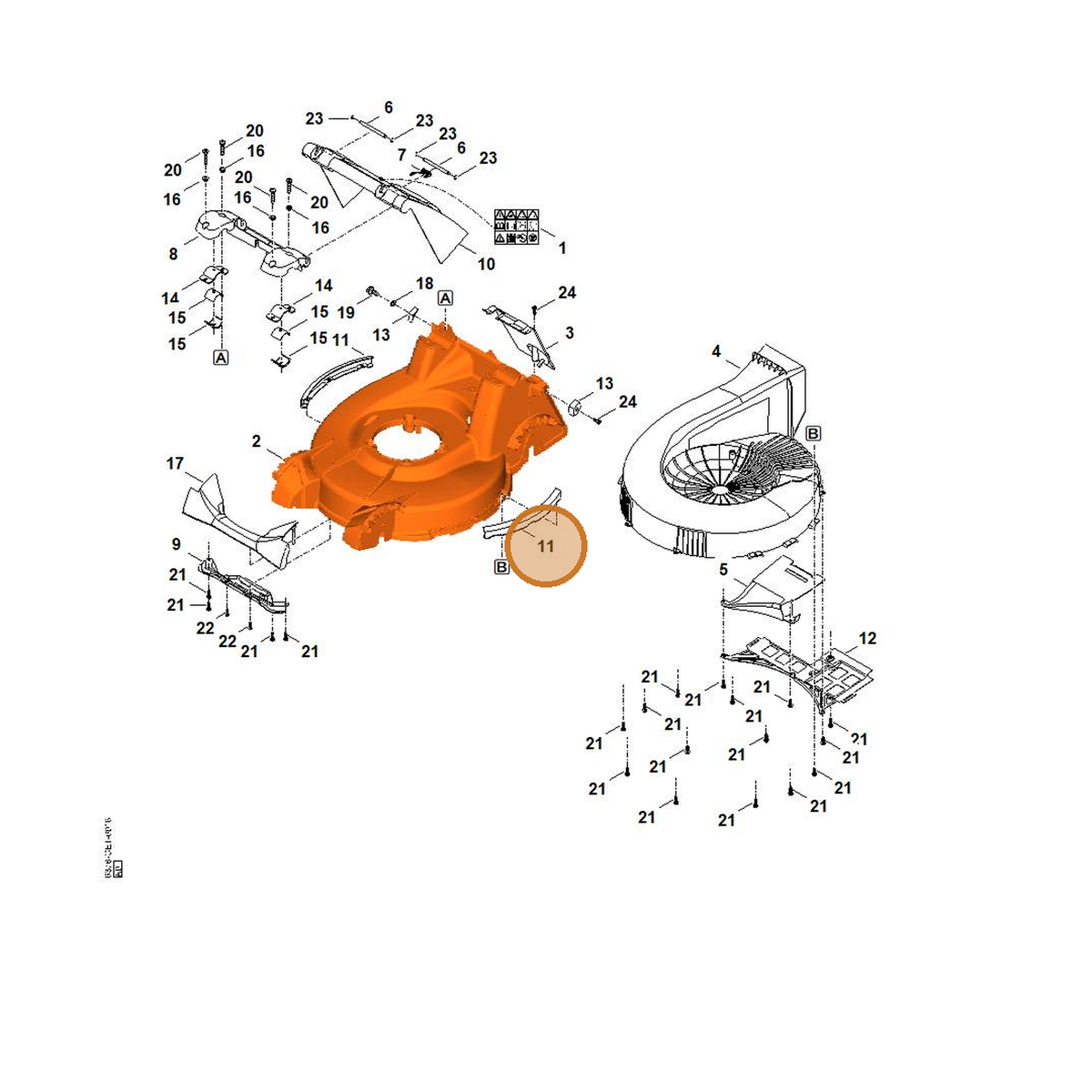 STIHL part 6378-706-7301 — IPL diagram snippet (6x zoom, amber highlight)