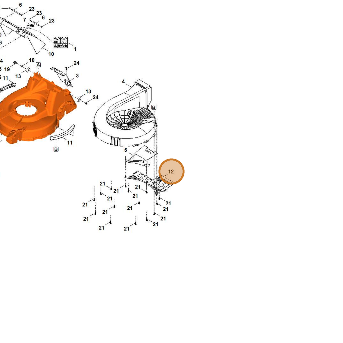 STIHL part 6378-706-8101 — IPL diagram snippet (6x zoom, amber highlight)
