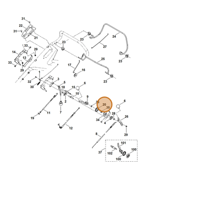 STIHL part 6378-708-6201 — IPL diagram snippet (6x zoom, amber highlight)