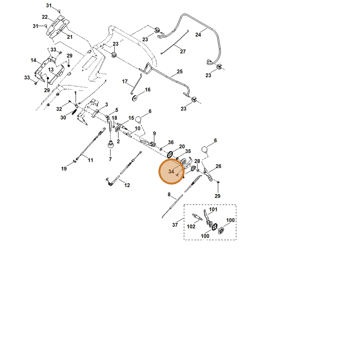 STIHL part 6378-708-6202 — IPL diagram snippet (6x zoom, amber highlight)