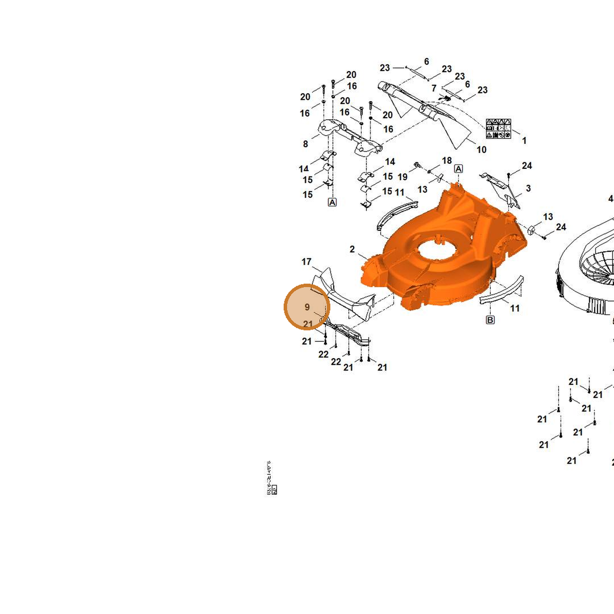 STIHL part 6378-760-7301 — IPL diagram snippet (6x zoom, amber highlight)