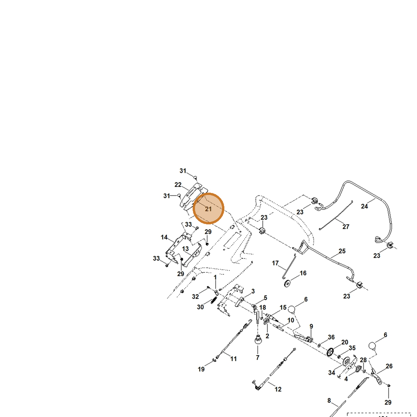 STIHL part 6378-763-1600 — IPL diagram snippet (6x zoom, amber highlight)