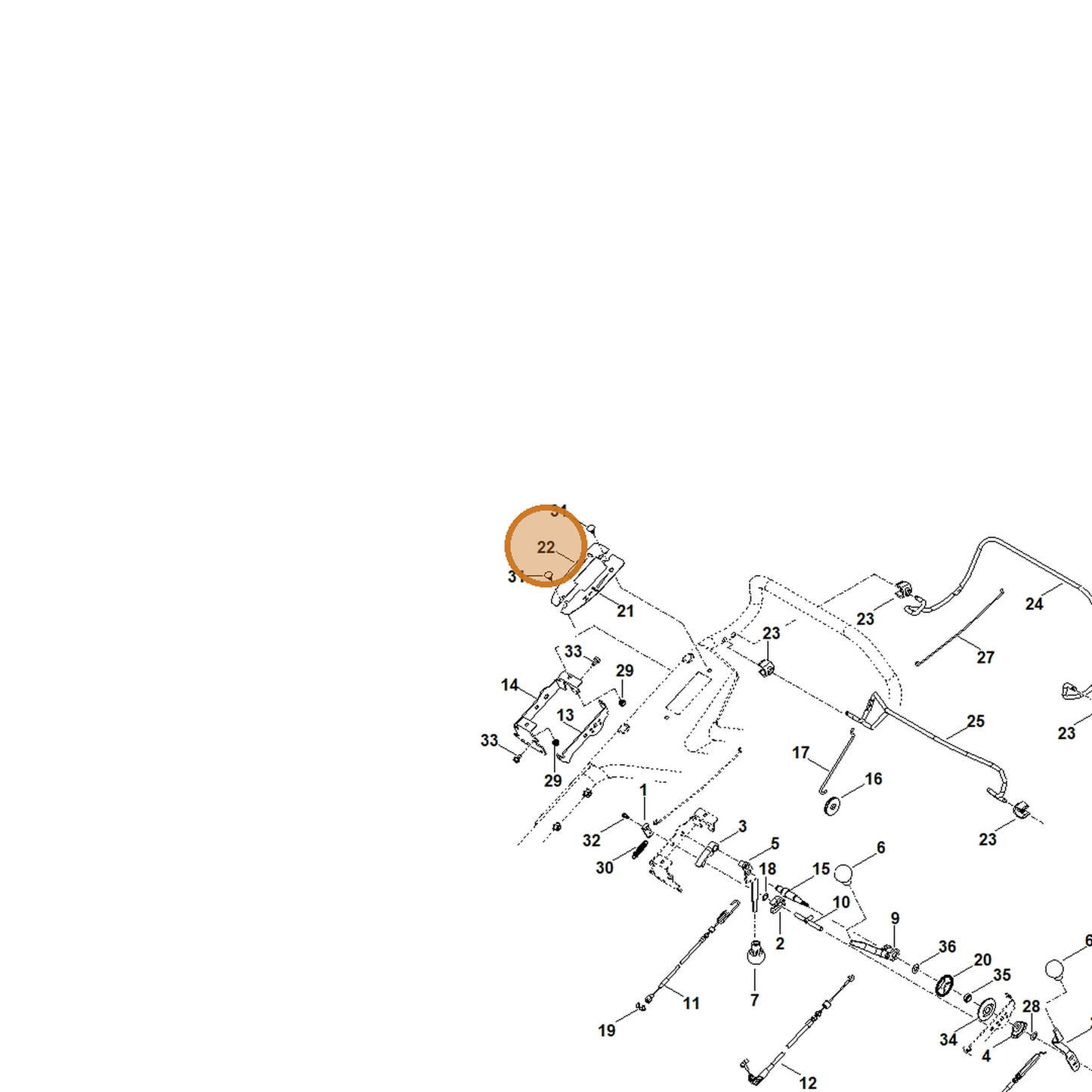 STIHL part 6378-763-1605 — IPL diagram snippet (6x zoom, amber highlight)