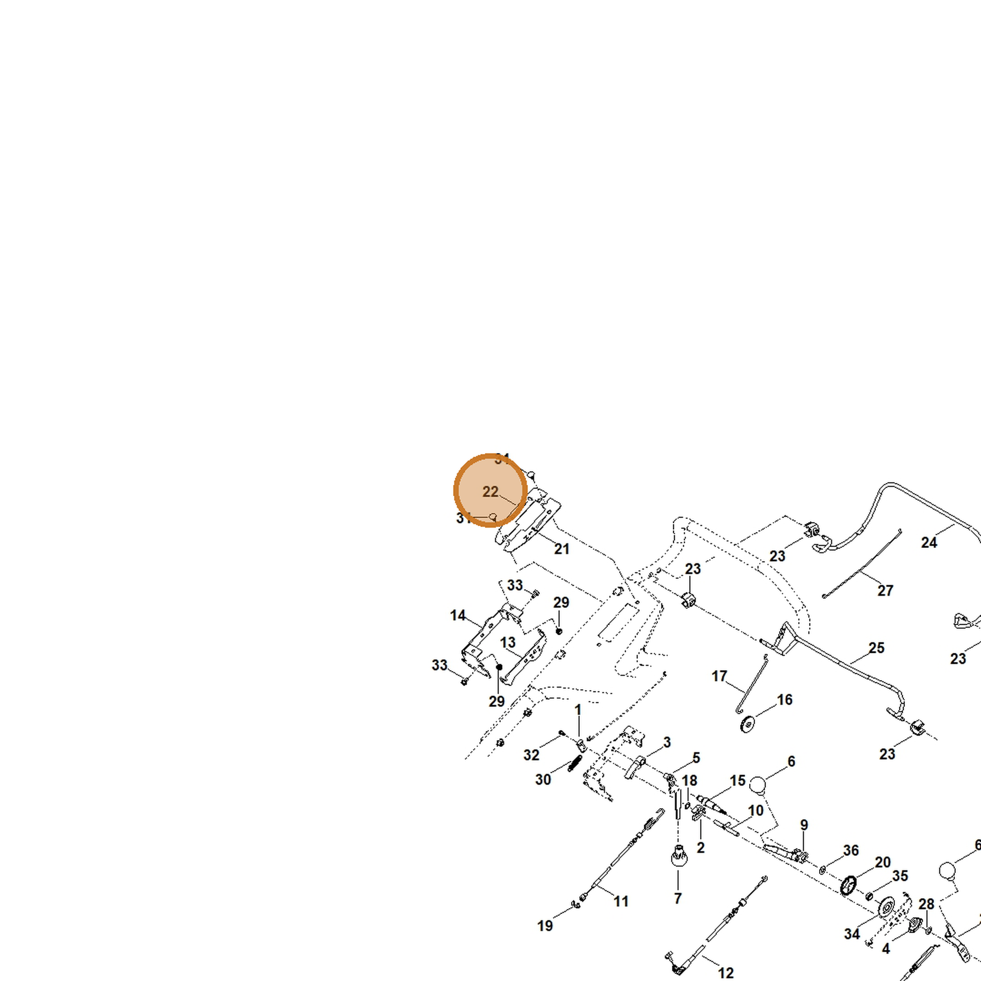 STIHL part 6378-763-1605 — IPL diagram snippet (6x zoom, amber highlight)