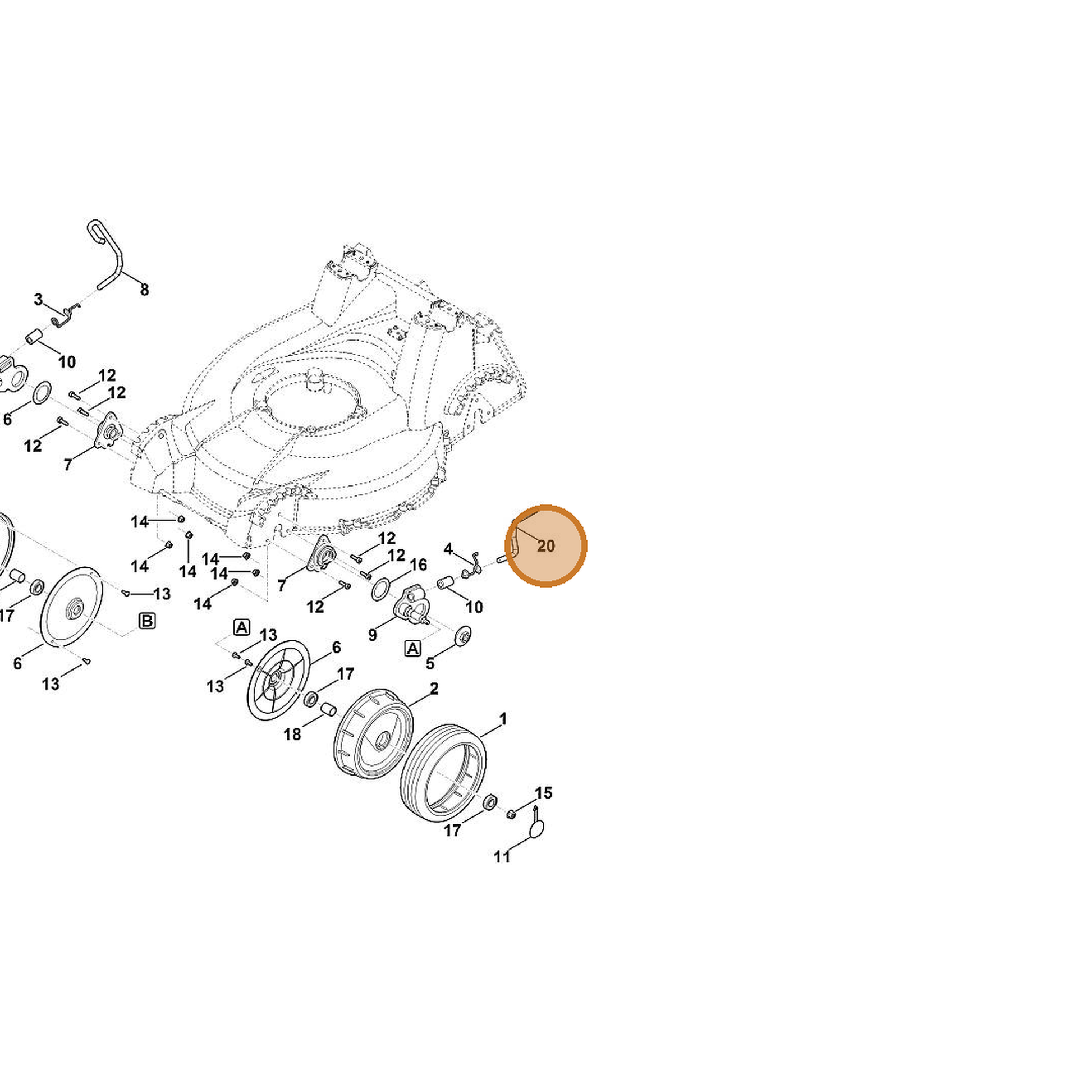 STIHL part 6378-763-2906 — IPL diagram snippet (6x zoom, amber highlight)