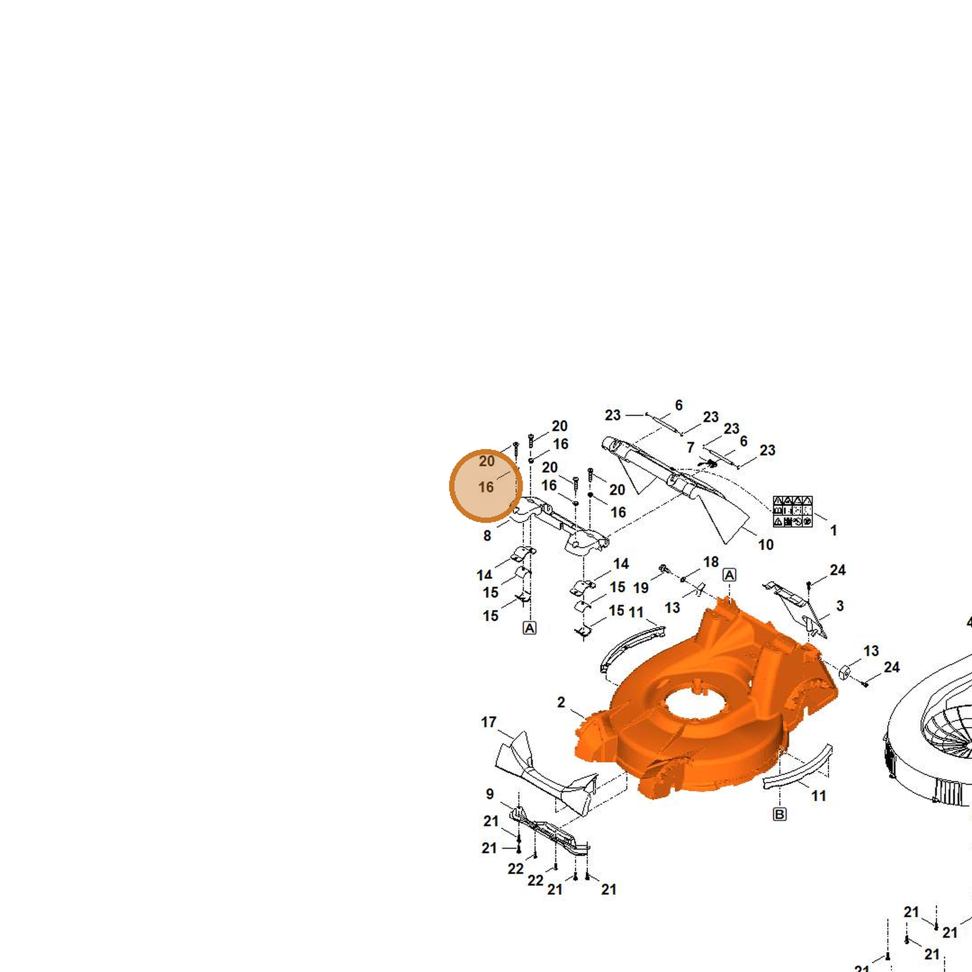 STIHL part 6378-763-3200 — IPL diagram snippet (6x zoom, amber highlight)