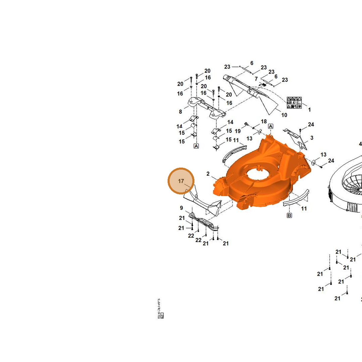 STIHL part 6378-766-0200 — IPL diagram snippet (6x zoom, amber highlight)