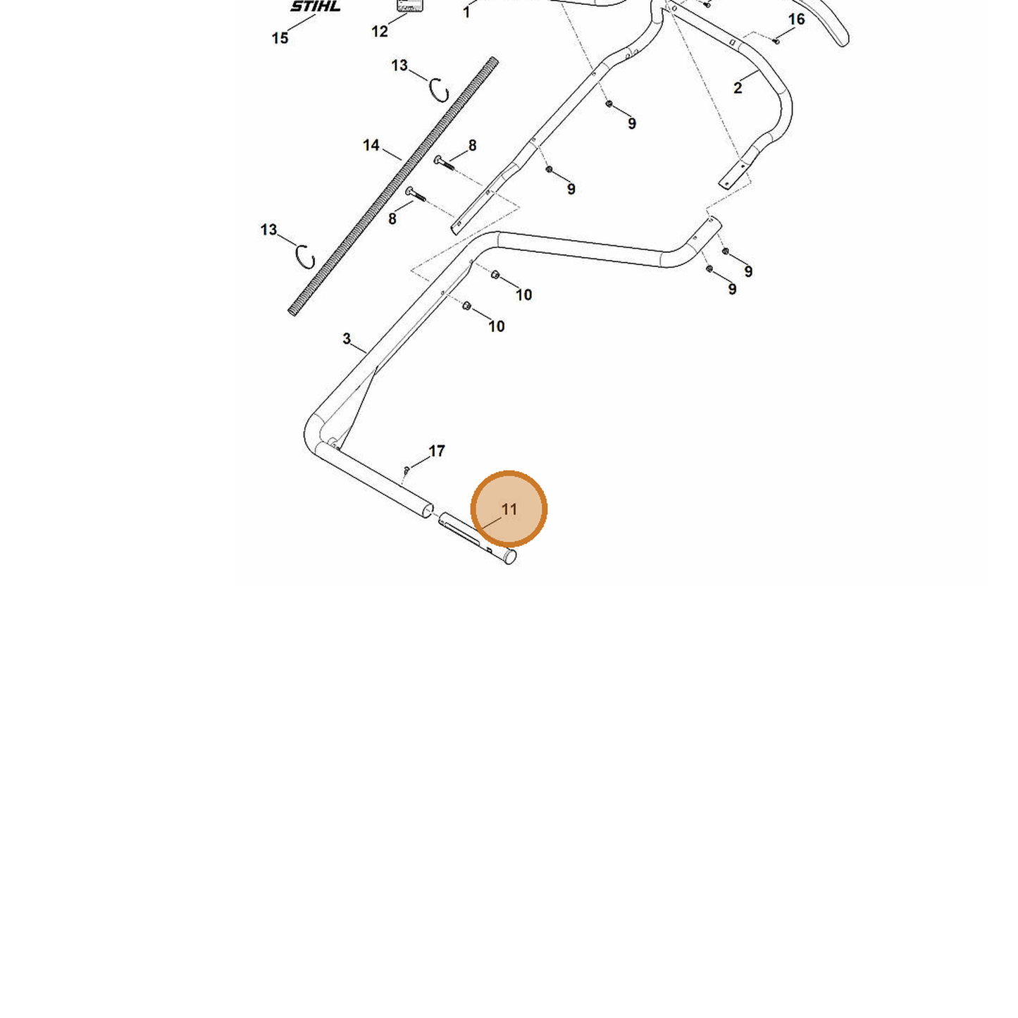 STIHL part 6378-791-5700 — IPL diagram snippet (6x zoom, amber highlight)