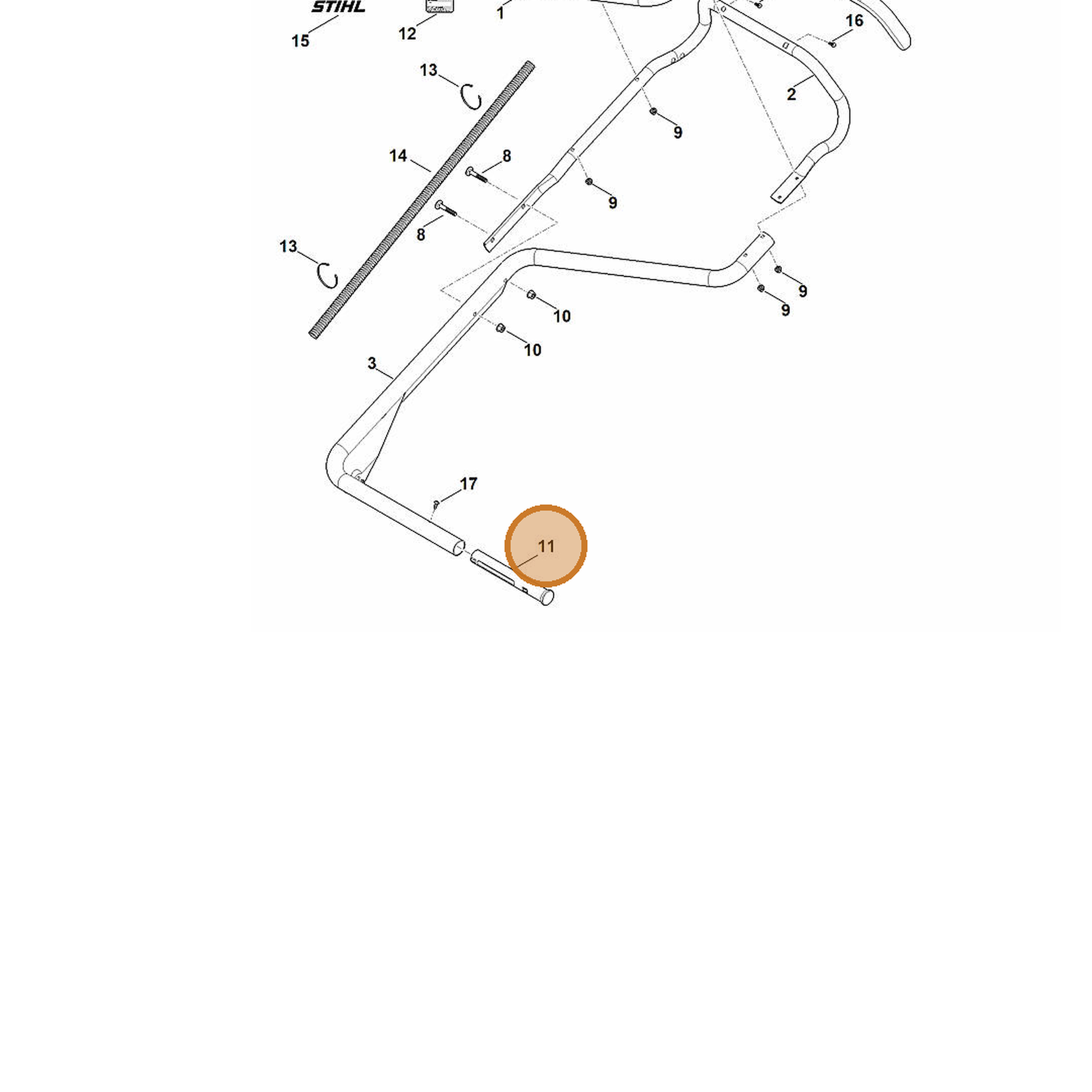 STIHL part 6378-791-5700 — IPL diagram snippet (6x zoom, amber highlight)