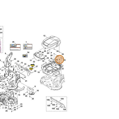 STIHL part 6392-405-0700 — IPL diagram snippet (6x zoom, amber highlight)
