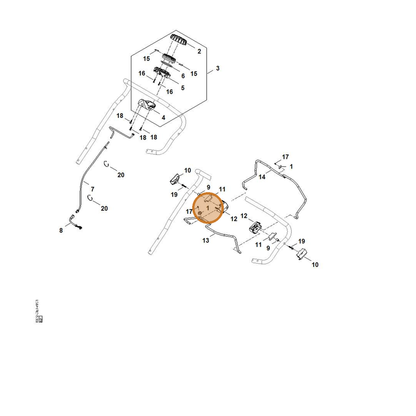 STIHL part 6392-405-0710 — IPL diagram snippet (6x zoom, amber highlight)