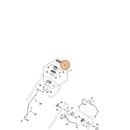 STIHL part 6392-430-2900 — IPL diagram snippet (6x zoom, amber highlight)