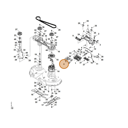STIHL part 6392-430-3600 — IPL diagram snippet (6x zoom, amber highlight)