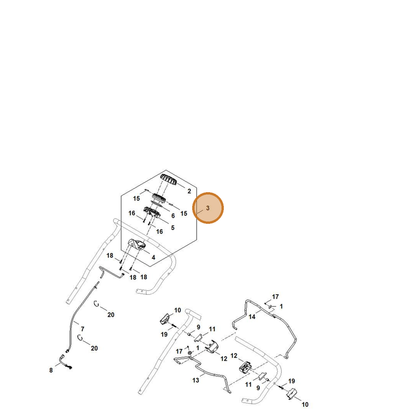 STIHL part 6392-430-7100 — IPL diagram snippet (6x zoom, amber highlight)