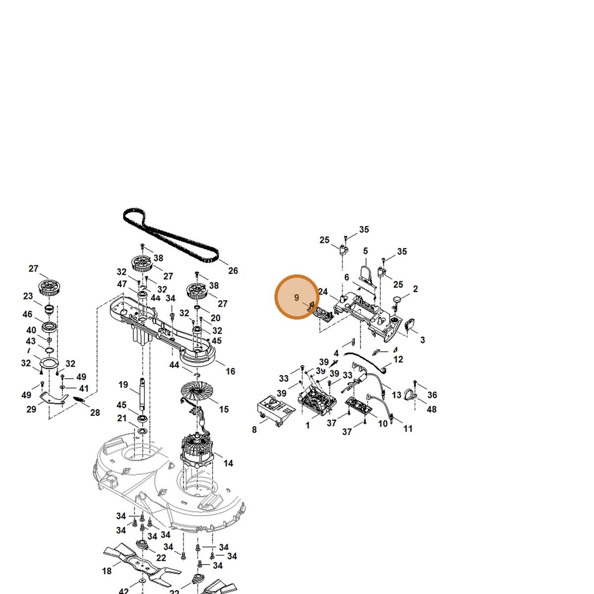 STIHL part 6392-431-7400 — IPL diagram snippet (6x zoom, amber highlight)