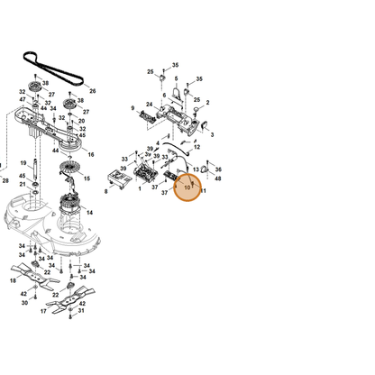 STIHL part 6392-431-7405 — IPL diagram snippet (6x zoom, amber highlight)