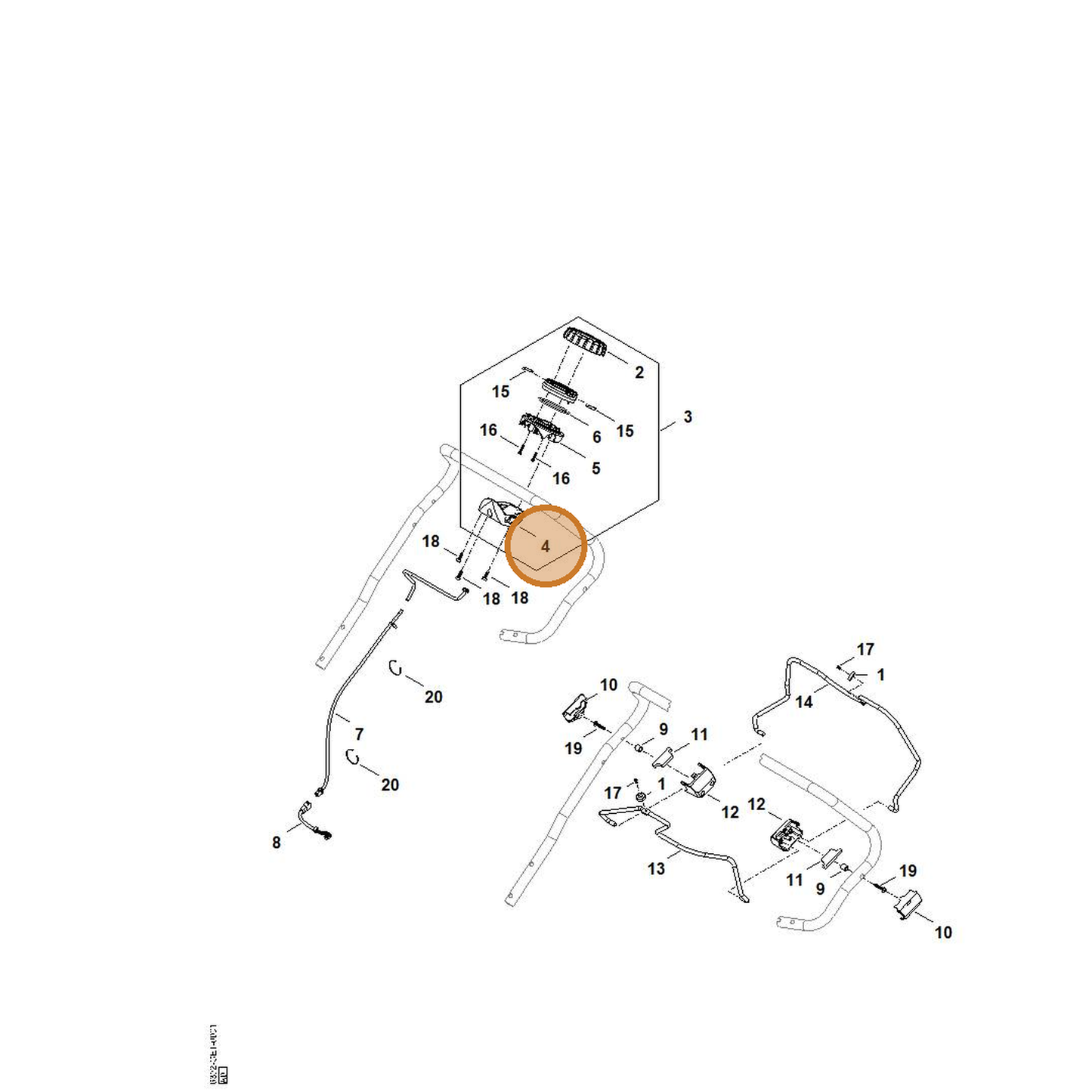 STIHL part 6392-432-5000 — IPL diagram snippet (6x zoom, amber highlight)