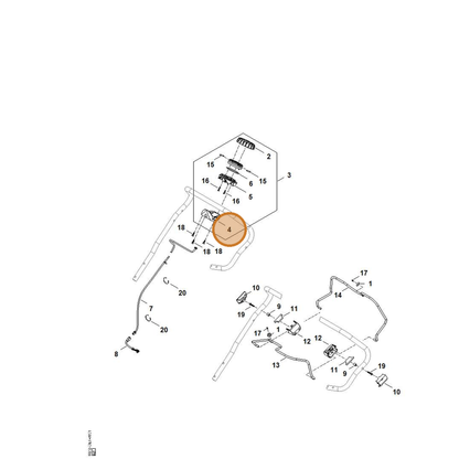 STIHL part 6392-432-5000 — IPL diagram snippet (6x zoom, amber highlight)
