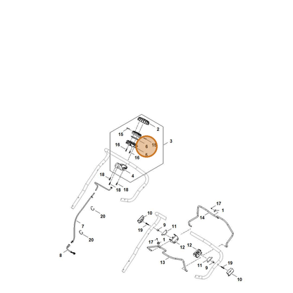 STIHL part 6392-439-0400 — IPL diagram snippet (6x zoom, amber highlight)