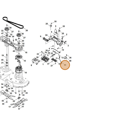 STIHL part 6392-440-3000 — IPL diagram snippet (6x zoom, amber highlight)