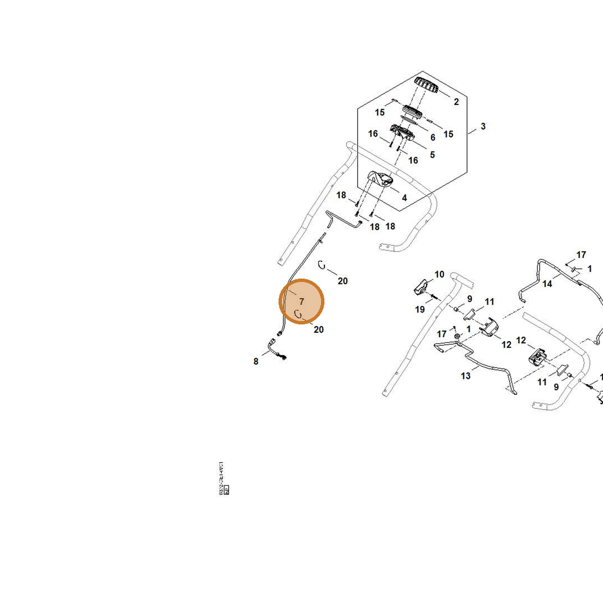 STIHL part 6392-440-3010 — IPL diagram snippet (6x zoom, amber highlight)