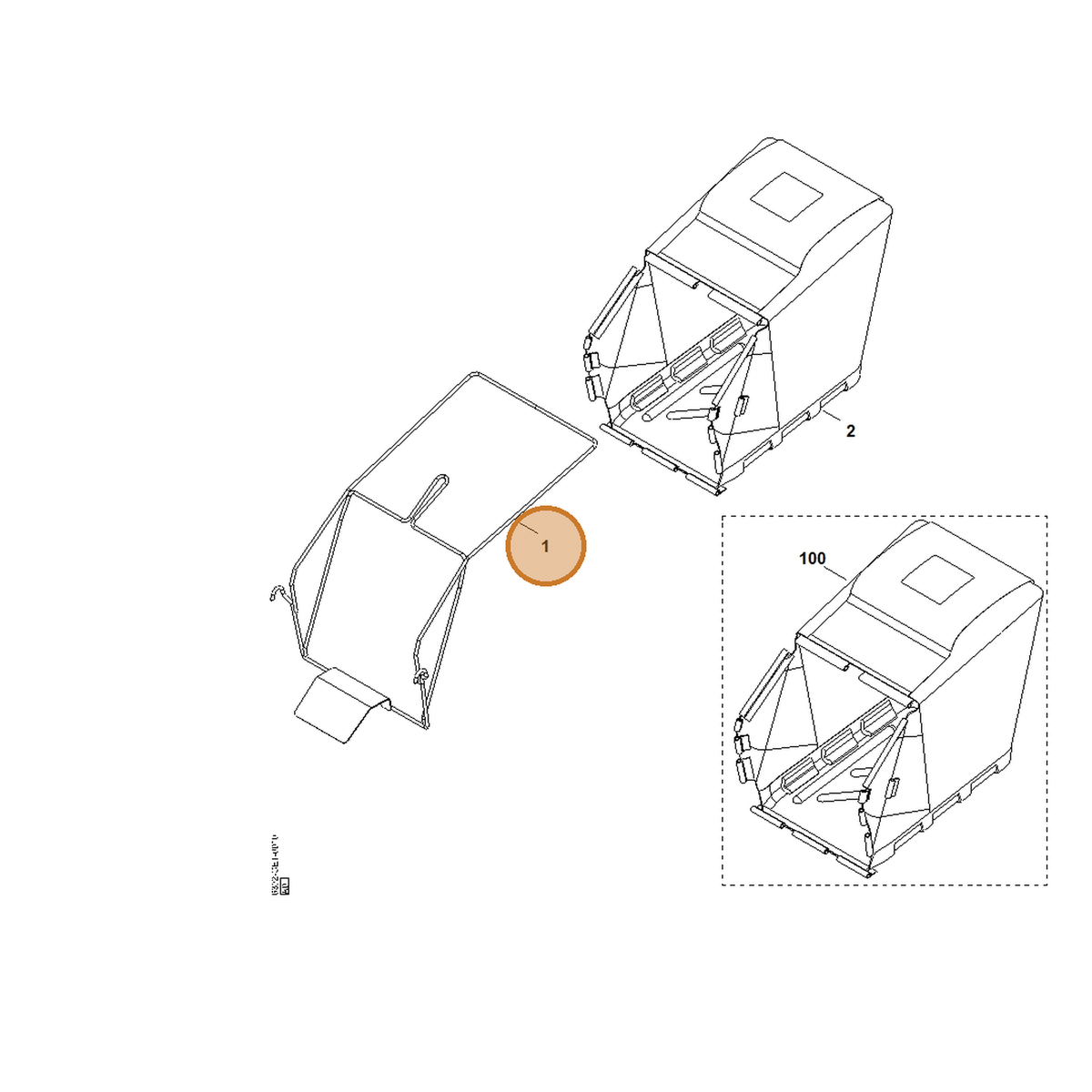 STIHL part 6392-700-3100 — IPL diagram snippet (6x zoom, amber highlight)
