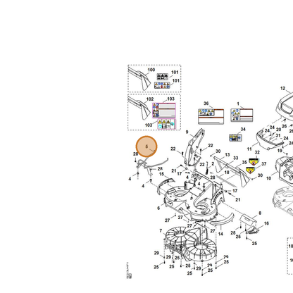 STIHL part 6392-700-6005 — IPL diagram snippet (6x zoom, amber highlight)