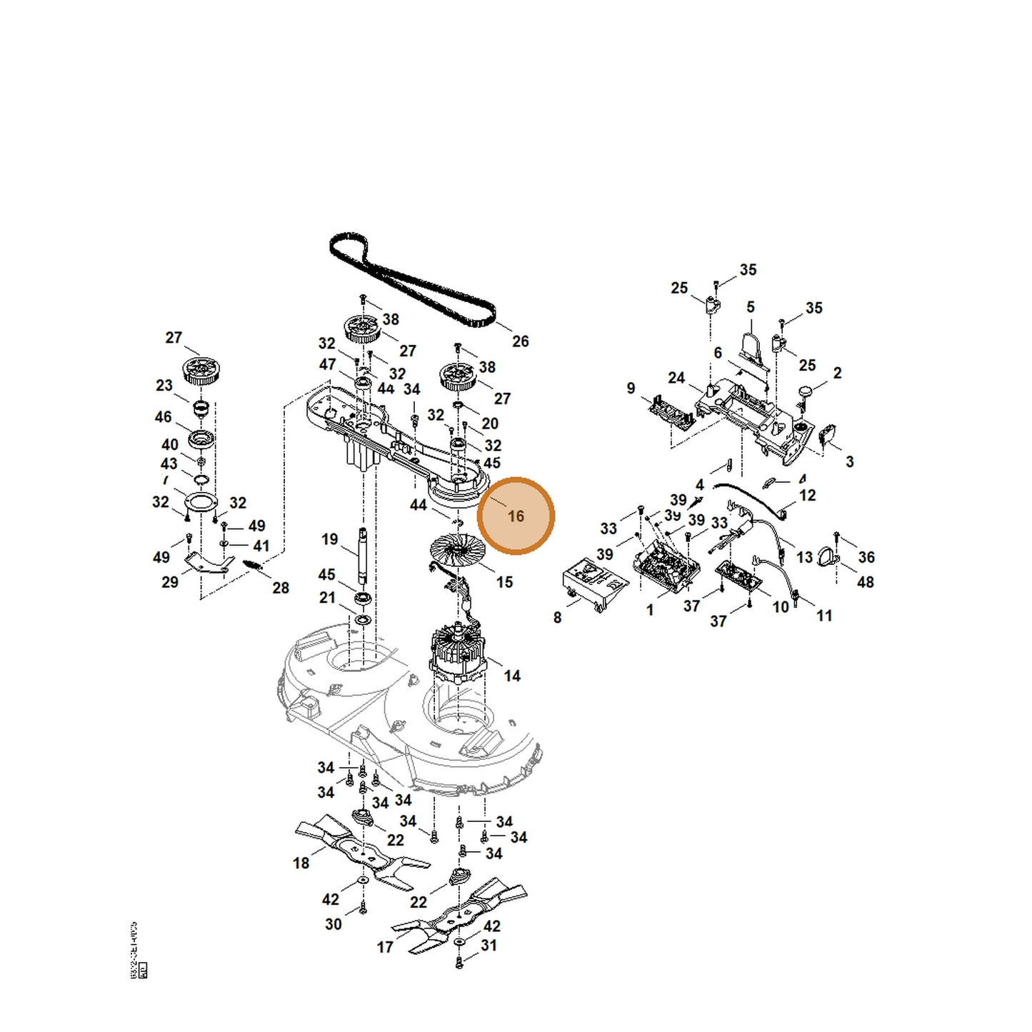 STIHL part 6392-701-1010 — IPL diagram snippet (6x zoom, amber highlight)