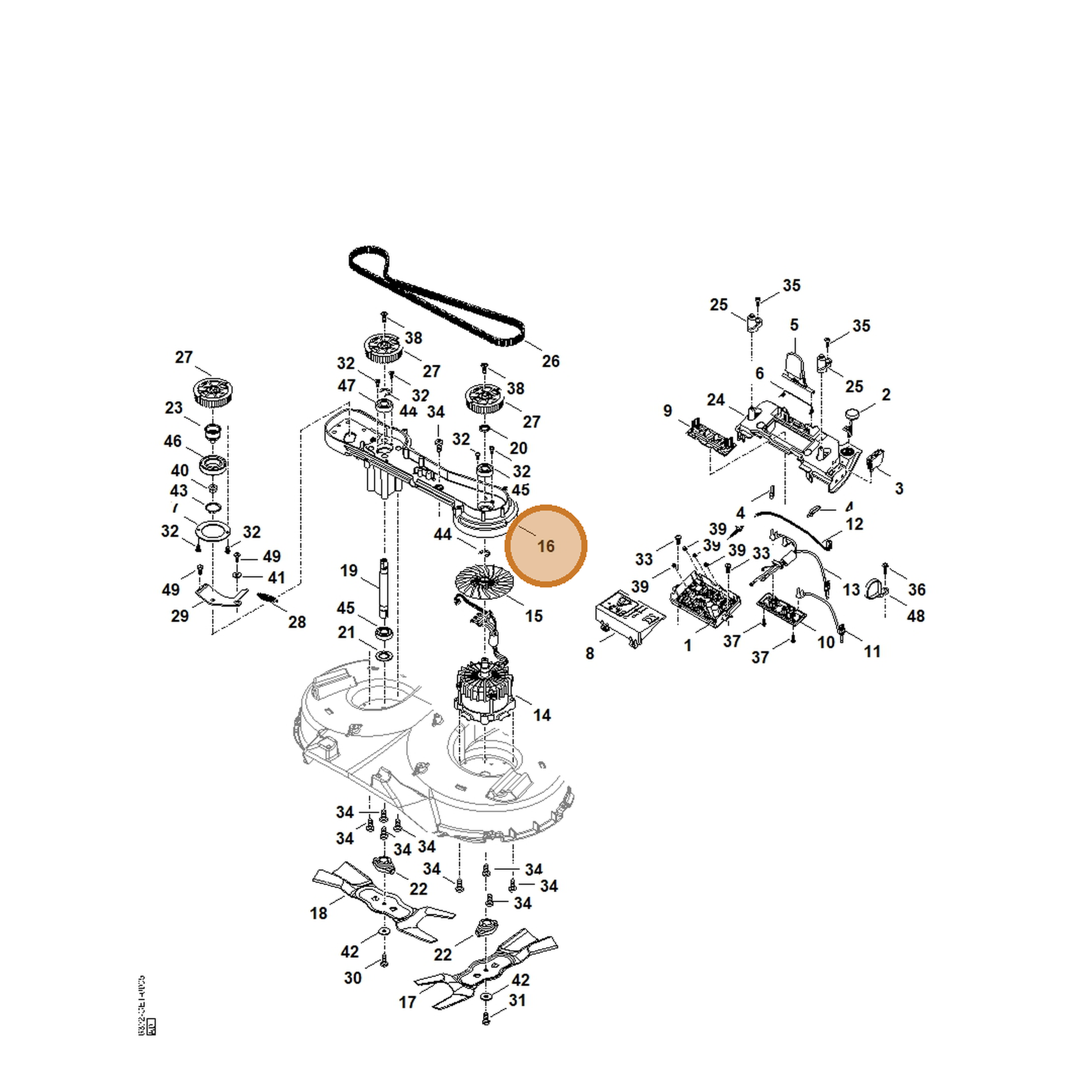 STIHL part 6392-701-1010 — IPL diagram snippet (6x zoom, amber highlight)