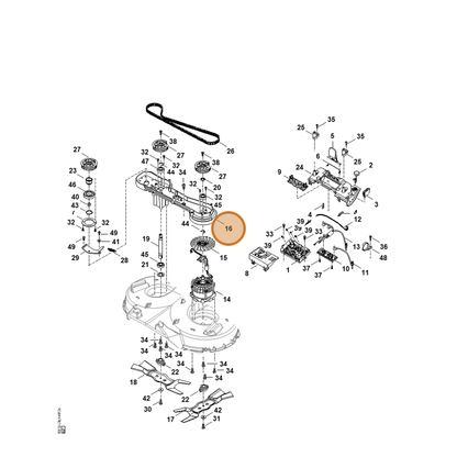 STIHL part 6392-701-1010 — IPL diagram snippet (6x zoom, amber highlight)