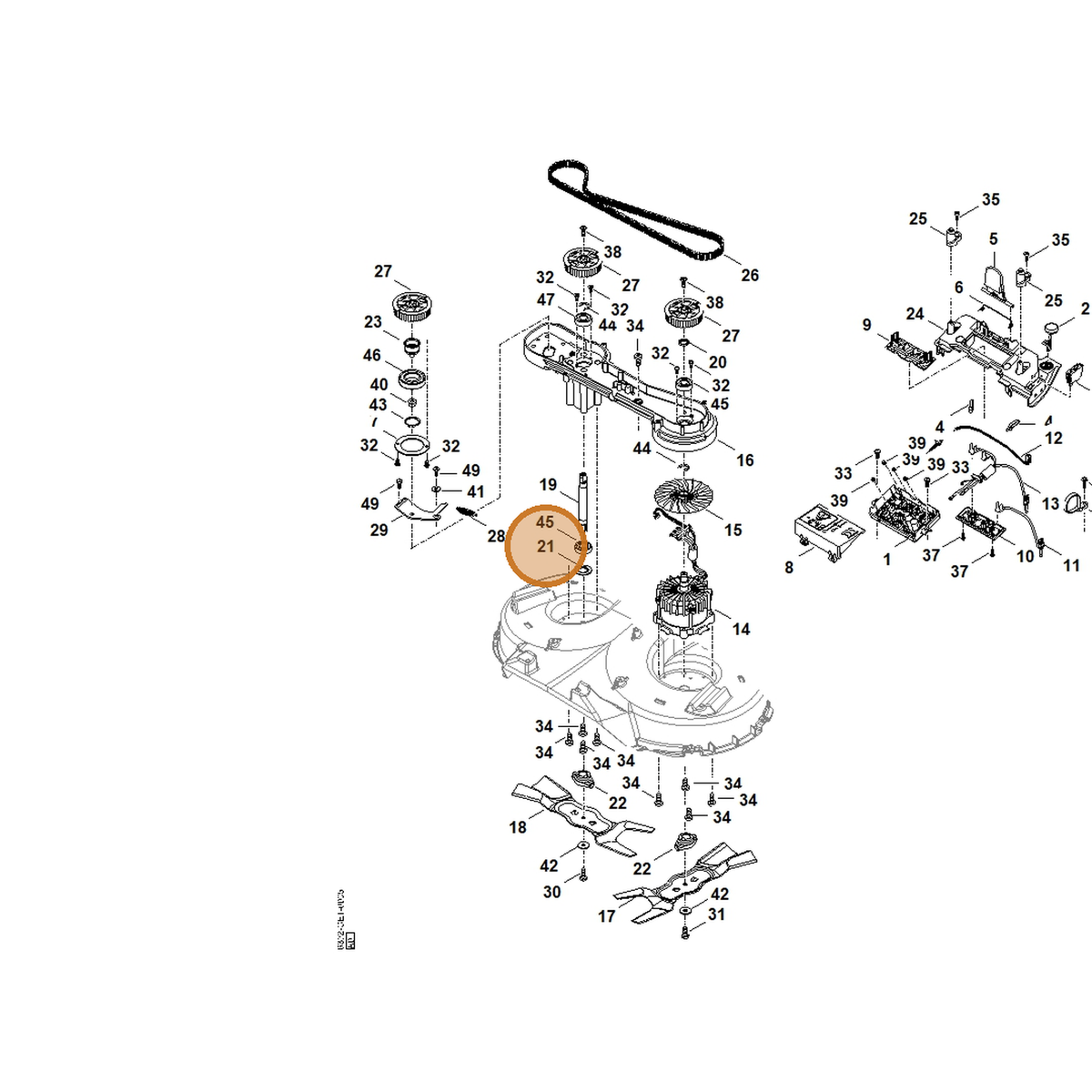 STIHL part 6392-702-2200 — IPL diagram snippet (6x zoom, amber highlight)