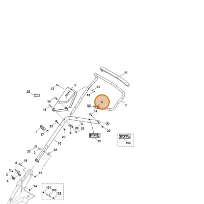STIHL part 6392-703-2800 — IPL diagram snippet (6x zoom, amber highlight)