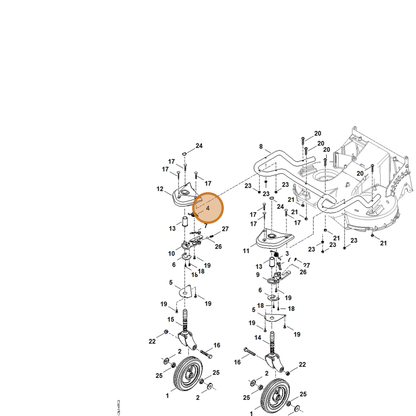 STIHL part 6392-703-4905 — IPL diagram snippet (6x zoom, amber highlight)