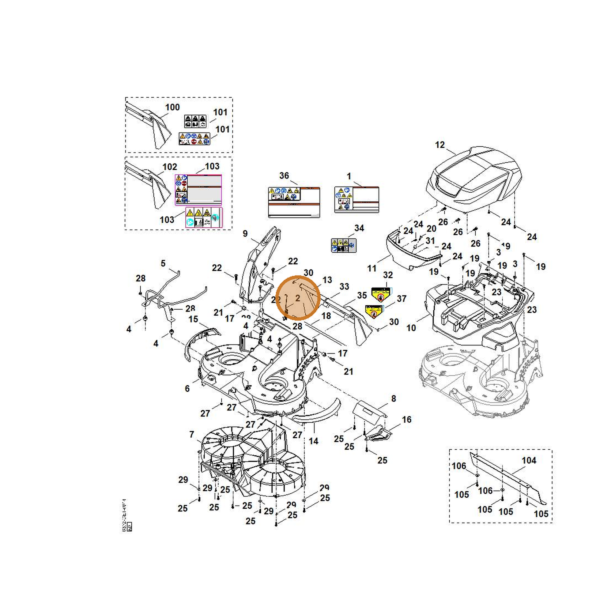 STIHL part 6392-703-5101 — IPL diagram snippet (6x zoom, amber highlight)