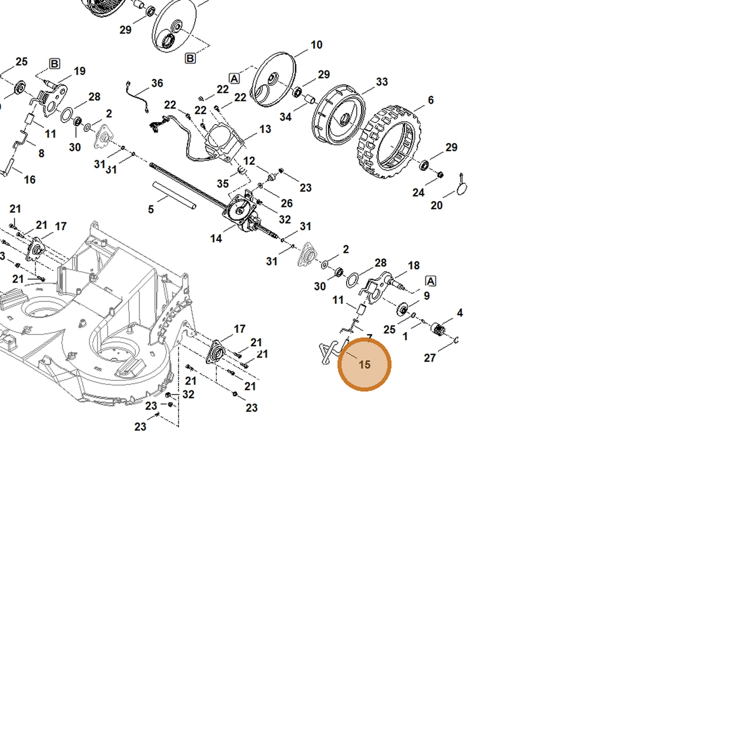 STIHL part 6392-703-6700 — IPL diagram snippet (6x zoom, amber highlight)