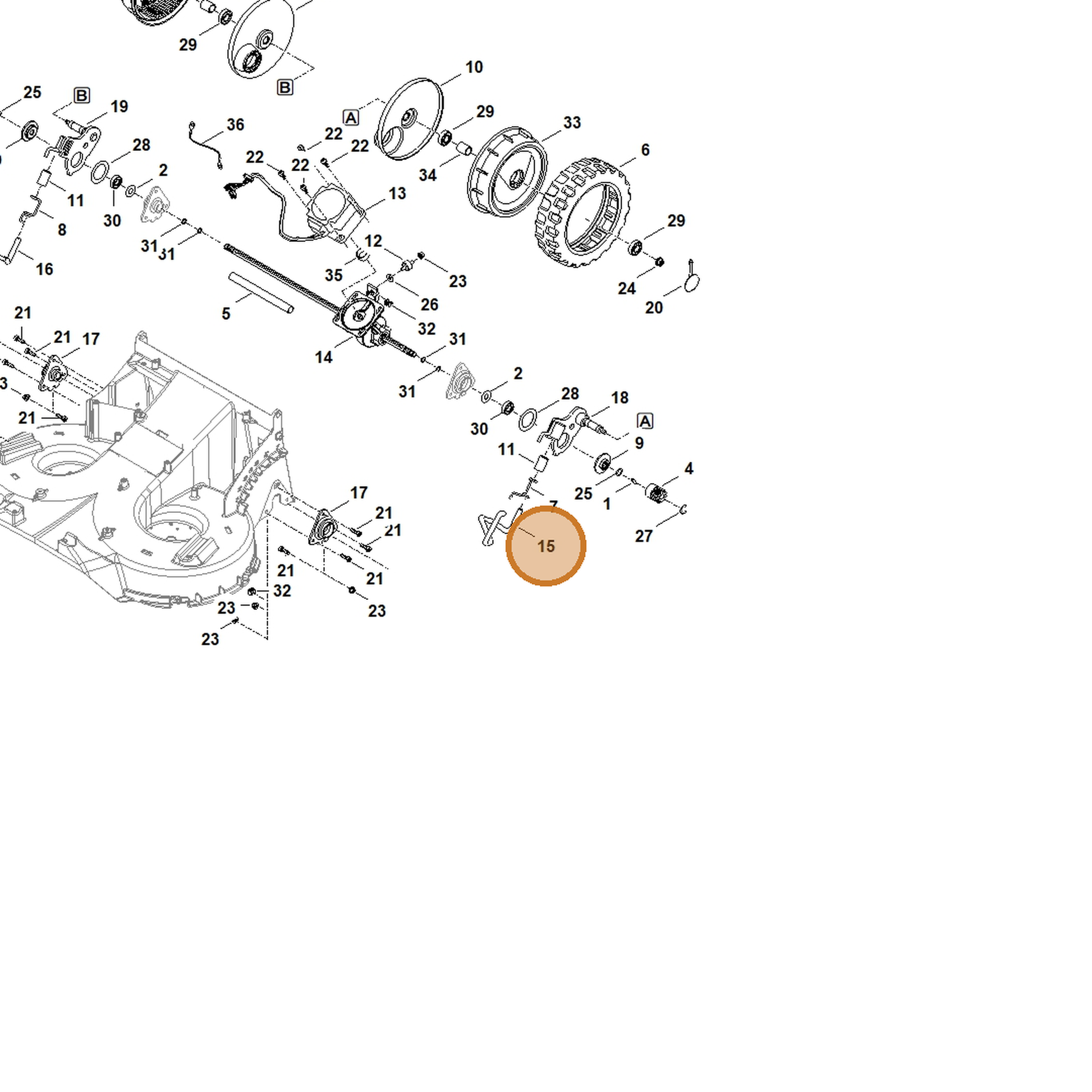 STIHL part 6392-703-6700 — IPL diagram snippet (6x zoom, amber highlight)