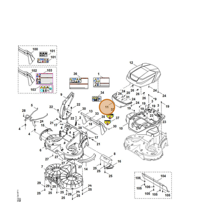 STIHL part 6392-706-1400 — IPL diagram snippet (6x zoom, amber highlight)
