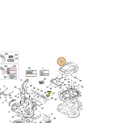 STIHL part 6392-706-2105 — IPL diagram snippet (6x zoom, amber highlight)